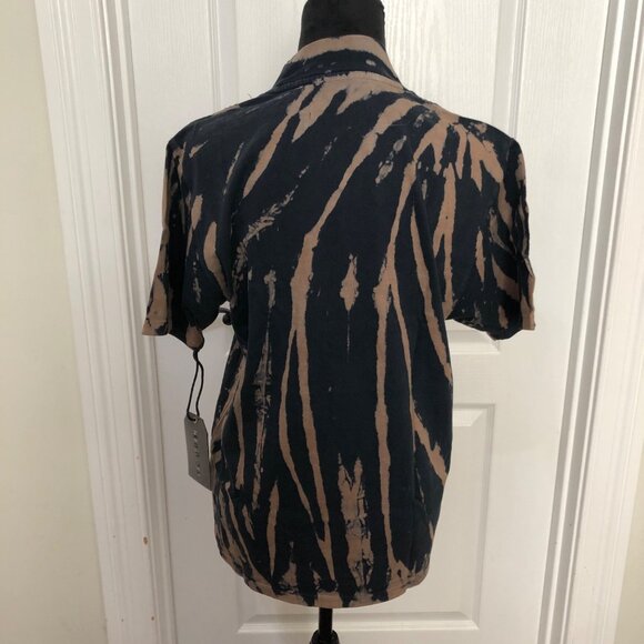 Les Tien Yours XS Tie-Dye Black Tan 100% Cotton T-Shirt – Trendy & Comfortable - Picture 5 of 8